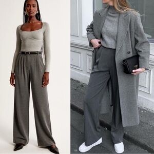 Abercrombie & Fitch Sloane Tailored Brushed Suiting Pant Dark Grey Size Small